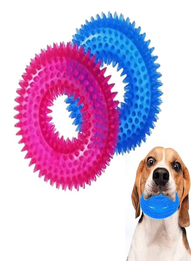 PET FUN 3-Way Teether Tug Chew Toy for Dogs & Puppies | Rubber Treat Dispensing & Dental Care LED Spike Ring Chew Toy for Dogs & Puppies | Light-Up Squeaky Interactive Play Toy Combo of 2 - Image 3
